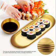 Bộ 3/6 món bát và khay bằng thép không gỉ mạ vàng, bát đựng gia vị, bát chấm sushi, bát ăn nhẹ, đĩa nướng BBQ, bát đựng trái cây, bát salad, hoàn hảo cho nhà bếp/nhà hàng. - Nhiều màu - Xem 3