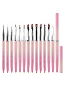 1pc Pink Gradient Handle Nail Drawing Brushes For Manicure Lines Painting Gradient UV GEL Extension Builder Drawing Pen - Multicolor - View 4