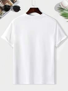 Camiseta Casual de Manga Corta y Cuello Redondo para Hombre - Blanco - Ver 5