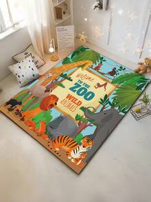 1pc Whimsical Outer Space Themed Area Rug, Jungle Animal Pattern Decorative Carpet, Suitable For Reading Nook, Bedroom Decor, Small Rug, Carpet, Home Decor, Living Room Rug, Bedroom Rug, Washable Outdoor Rug - Multicolor - View 6
