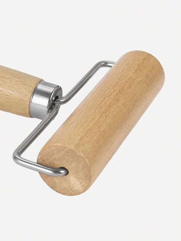 1pc Solid Wooden Rolling Pin, Persimmon Wood Handle, Small & Large Sizes Suitable For Dough And Frosting Baking