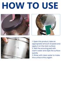 Stainless Steel Cleaning Paste, Kitchen Cookware, Oven Hood Heavy Grease Remover, Rust Removal Cleaning Paste - Multicolor - View 5