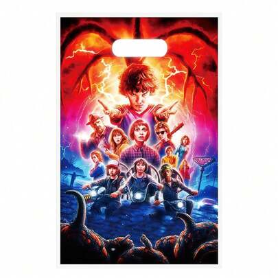 10件套《怪奇物语》主题派对装饰品，适用于《怪奇物语》主题派对、生日派对及各种场合，款式随机，独特有趣。