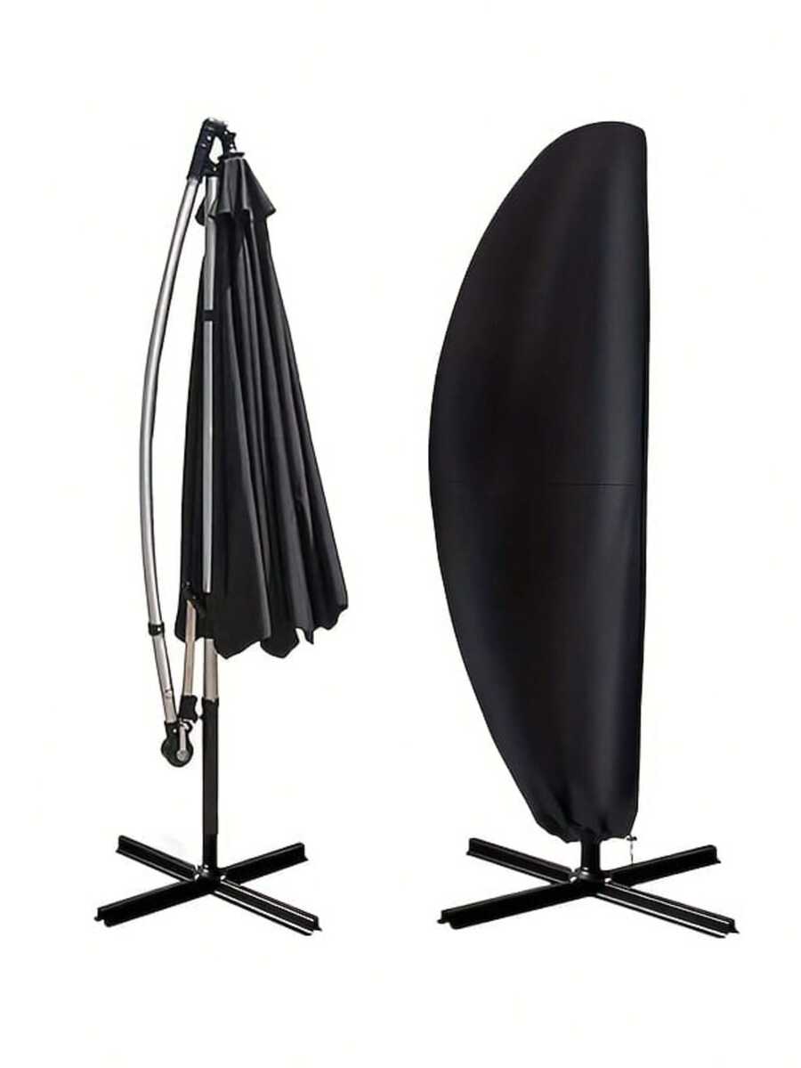 420D Oxford Cloth Waterproof Windproof UV-Resistant Canopy Umbrella Cover With Zipper, (265 X 40/70/50 Cm) - Black - B - View 1