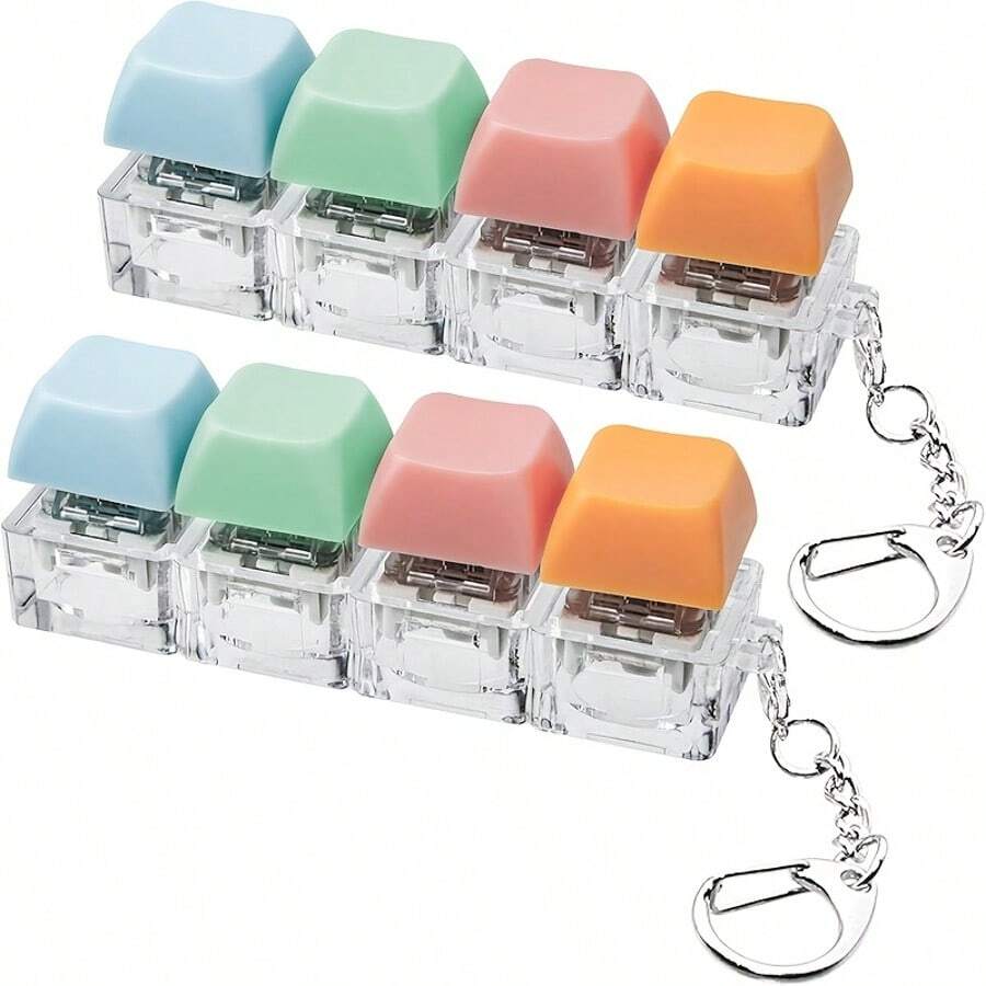 Vibrant Keychain Keyboards, 4-In-1 Mini Keyboard Keychain, Backpack Accessory, Car Key Charm, Perfect Gift For Birthdays, Anniversaries - Multicolor - View 1