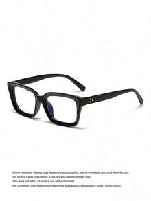 1副女士塑料几何图案透明眼镜，适合日常生活、办公、看电视、玩游戏等场景，配有全套配件。 - 黑色 - 查看 6