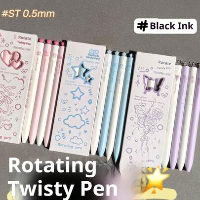 4pcs/Set Neutral Pens, Quick-Drying Marking Pens With 0.5mm Black Ink, Suitable For Students To Practice, Exams, Marking, Office Use, Back To School Stationery Supplies
