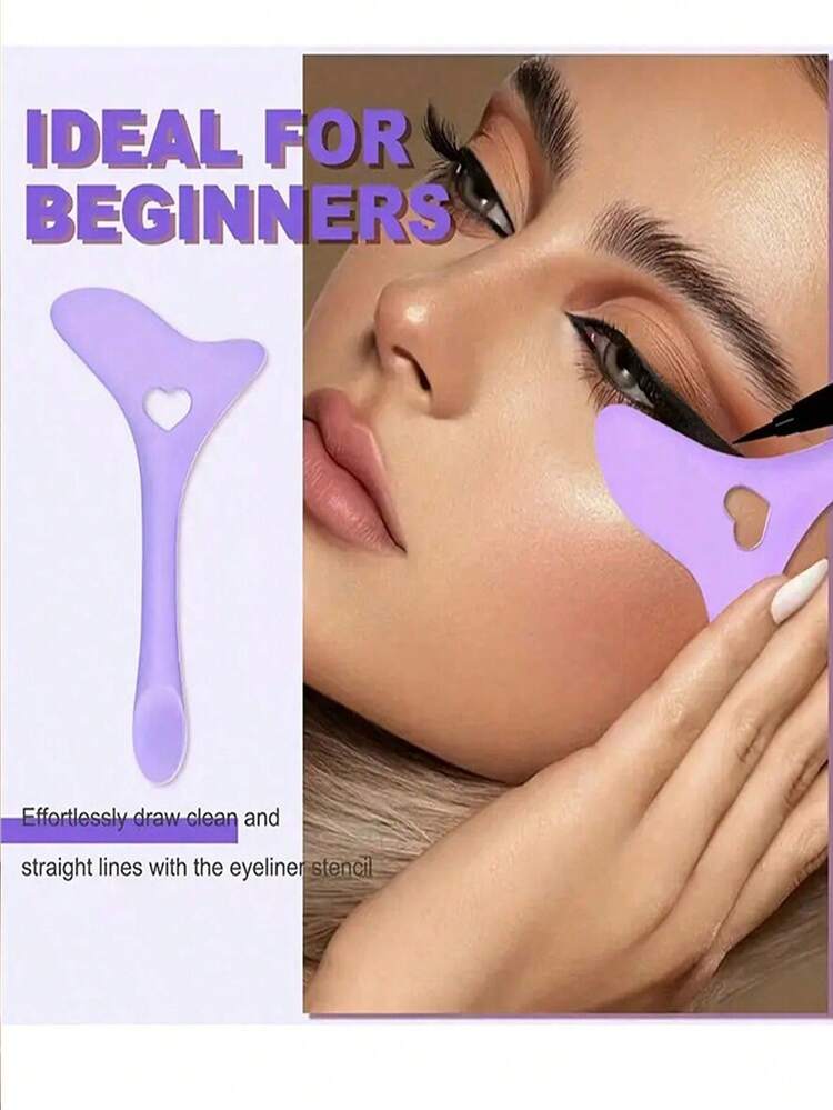 Bộ dụng cụ trang điểm đa năng 2 món bao gồm khuôn kẻ mắt bằng silicon, dụng cụ bảo vệ mascara, bút kẻ mắt và dụng cụ bảo vệ mascara, phụ kiện trang điểm mắt được thiết kế cho người mới bắt đầu và những người yêu thích làm đẹp. - Màu Hồng  Dưa hấu - Xem 5