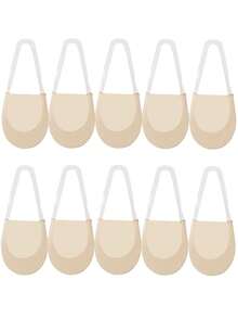 1/5/10 Pairs Women's Soft Comfort Invisible Socks Ultra-Thin Breathable Lightweight Non-Slip Low Cut Half Foot Boat Socks - Multicolor - View 8