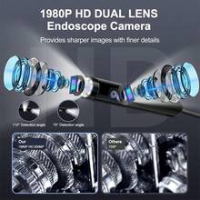 LED Pipe Inspection Camera 8-LED Video Inspection Mirror, 1920P HD Industrial Endoscope (With 3" IPS Screen) 3 8ft Detachable Flexible Borescope, Suitable For Automotive And Machinery Repair - 4.3-inch - 10-meter Dual Camera - View 7
