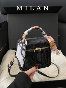 2026 New Fashionable Niche Design Silk Scarf Shoulder Crossbody Bucket Bag, Versatile Summer Handbag For Women - Multicolor - View 2