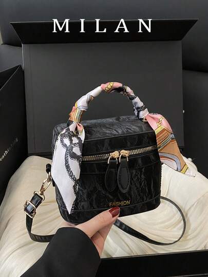 2026 Nowa modna torebka na ramię z jedwabnym szalikiem, uniwersalna torebka letnia dla kobiet