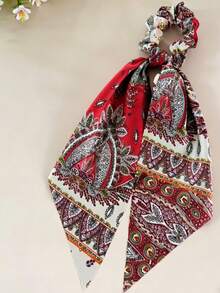 Women's Satin Hair Accessories - Triangle Scarf, Long Ribbon Hair Ties, And Silk Square Scarf Suitable For Ponytail, Bow Hair Tie, Solid Color Oil Painting Style Hair Elastics Hair Rubber Bands Scrunchies Hair Rope,Summer,Holiday,Travel - Burgundy - View 6