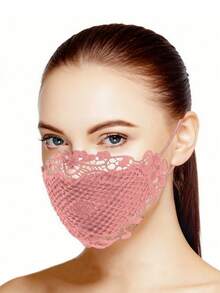 女士性感蕾丝面罩，可调节耳带，美观性感，可水洗重复使用。我们的蕾丝面罩采用轻盈的聚酯纤维制成，确保透气性。 - 彩色 - 查看 3