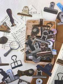1 Pack 30pcs Vintage Stationery Decor Materials, Creative Swallow Clip Scrapbooking Paper, Hollow Hard Card DIY Collage - BQ1015 - View 8