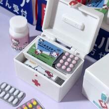 1pc 1/12 Scale Mini Medical Box/First Aid Box/Health Box/Medical Box, Miniature Small Medicine Cabinet Model, Dollhouse Model, Pretend Play Toy, Micro Landscape Hospital Accessory - Multicolor - View 12