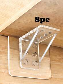 2/4/8pcs No Drill Large Shelf Brackets - Clear - View 13