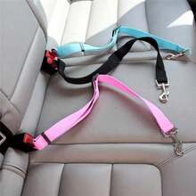 1pc Pet Car Safety Leash, Retractable Dog Safety Traction Rope, Pet Leash, Nylon Car Safety Belt, Heavy Duty Dog Car Safety Harness, Dog Car Seat, Dog Seatbelt. Auto Accessories. Dog Supplies - Multicolor - View 2