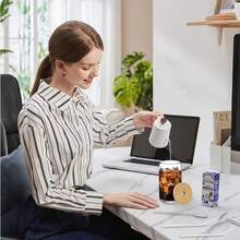 1pc 550ml Or 400ml Transparent Straw Bottle, Modern Glass Coffee Cup, Suitable For Home And Office - Transparent - View 7