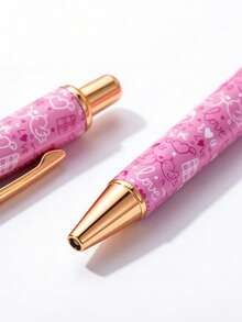 8pcs Cute Girly Neutral Ballpoint Pen Set, Pressing Design, Refined Women's Ballpoint Pens, Minimalist Printed Ballpoint Pens, Suitable For Journaling And Gifts, Beautiful Pen Gifts, Office & School Diary Pens, Wedding, Valentine's Day, Thanksgiving, Graduation Gifts - Girl's Heart - View 8