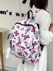 1个校园新款大学生背包，韩版蝴蝶书包，大容量背包，印花高中书包 - 蝴蝶雙肩包 - 查看 7