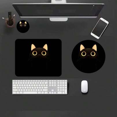 小方圆鼠标垫，防滑橡胶底座，趣味鼠标垫，适用于台式无线电脑鼠标、办公笔记本电脑、家庭办公室装饰，可爱办公鼠标垫杯垫，可作为送给女孩的礼物，多种尺寸可选