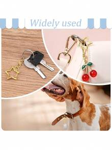 30/50pcs Star Shaped Keychain Clips, 2 Colors Star Shaped Clasps, Alloy Lobster Claw Clasps, With Rotating Hook Rings And Spring Gate Rings, Suitable For DIY Crafts, Keychain And Keyring Making - Star-shaped Keychain - View 3
