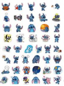 100张“星际宝贝”可爱史迪奇和天使防水贴纸，卡通贴纸，适用于水瓶、笔记本电脑、滑板、日记本等。是儿童、青少年、女孩的理想选择，也是生日派对礼物、返校礼物的完美之选，更是“星际宝贝”粉丝的完美礼物。 - 均碼 - 查看 6