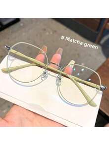 1 Piece Women's High-Value Student Round Face Flattering Plain Glasses Computer Game Phone Goggles - Multicolor - View 12