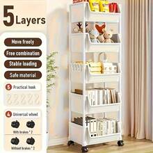Xe đẩy lưu trữ di động 4 bánh chịu tải nặng, khung nhựa/kim loại màu trắng, kệ di động nhiều tầng, dụng cụ sắp xếp tiết kiệm không gian cho văn phòng, nhà để xe, phòng ngủ, chất liệu bền, xe đẩy dễ lắp ráp - Nhiều màu lớn - Xem 11