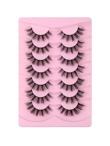 1 Pair/Pack DD Curl Russian False Eyelashes, Thick Curly & Fluffy, 3D Faux Mink Lashes, Cat Eye Effect, 8D Lengthening & Volumizing, Lift Eyes, Create Exquisite Makeup - View 5