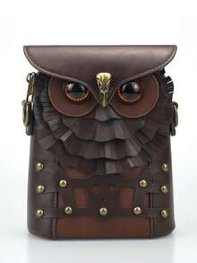 1pc New Medieval Steampunk Style Unisex Shoulder Bag, Waist Bag, Creative Owl Mini Coin Purse Crossbody Bag - Owl Crossbody Bag - View 11