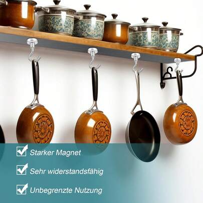 1pc Magnetic Refrigerator Hook, Household Kitchen Magnetic Hook, Garage Toolbox Black Metal Hook With Hanging Function, Wall Mountable, Easy Installation, Modern Style, Painted Surface Home Decor Tool, Sturdy And Durable