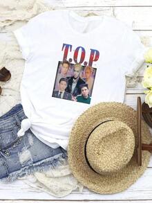 women t-shirt print Retro T O P Shirt CHOI SEUNG HYUN Vintage 90s Bootleg long or short sleeves - Weiss - Übersicht 6
