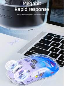 A2 双模 RGB 背光 2.4G 无线蓝牙透明游戏鼠标，适用于 PC 和办公设备 - 查看 8