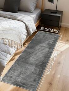 1PC Dark Grey Rugs,Modern Minimalist Style, Crystal Velvet Jelly Base Runner Rug,800gsm, Non-Slip Backing, Area Rug, Mat For Living Room, Carpet For Bedroom, Machine Washable Low-Pile, Kitchen Hallway Dining Office, All-Season - Dark Grey - View 3