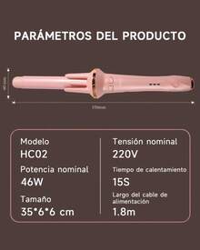 Rizador de Cabello Automático Profesional – Ondas Perfectas y Peinado Fácil en Casa ‍♀️✨ - Tipo de Enchufe A Japonés (100V) - Ver 6