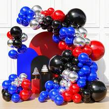106 Stück rote, blaue, silberne, schwarze Ballon Kranz Bogen Set, königsblau, rot, silber, schwarz Latex Ballons, für Geburtstage, Babypartys, Abschlussfeiern, Volljährigkeitsfeiern, Unabhängigkeitstag Dekoration, Heimdekoration - Übersicht 4