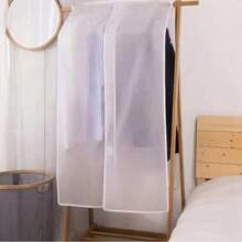 1pc Transparent Dust Cover, Clothing Storage, Wardrobe Storage, Garment Cover, Dust Cover, Drying Rack Garment Cover, Hanging Clothes Garment Cover, Hanging Clothes Rod Cover, Hanging Wardrobe Storage Bag, Coat Suit Garment Home Protection - Translucent - View 3