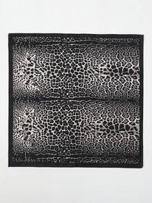 1pc Bandana With Leopard Print & Geometric Pattern, Suitable For Daily Use As Scarf, Headband, Or Neckerchief - Multicolor - View 6