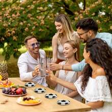 4pcs Round Wooden Coasters - Football Pattern, Suitable For Dining Room And Kitchen, Durable, 2D Design - Multicolor - View 4