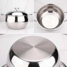 9.44" Stainless Steel Apple-Shaped Soup Pot With Lid, Mirror Polished, Large Capacity Household Stew Pot - View 6