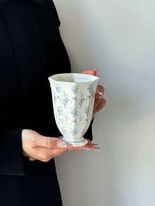 1个法式奢华曼陀罗花卉镀金陶瓷马克杯，适合居家、办公使用，可作咖啡杯，亦可作为优雅的乔迁、婚礼或礼品。 - 彩色 - 查看 12