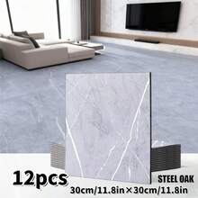 12/24pcs Luxury Vinyl Self-Adhesive Floor Tiles, 3D Marble Wallpaper Stickers, 30x30cm, Peel And Stick, Removable, Thick Insulation, Suitable For Living Room, Bedroom, Kitchen, Bathroom Wall And Floor Decoration - Multicolor - View 9