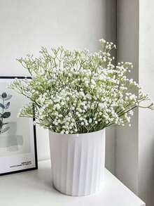 1/6/10 Stück weiße Schleierkraut Künstliche Blumen, Fake Schleierkraut Großpackung, mit Kunststoffstängeln, für Heimdekoration, Tischdekoration, DIY Blumenarrangements, Hochzeits- und Festdekoration, Raumdekoration - Weiss - Übersicht 4