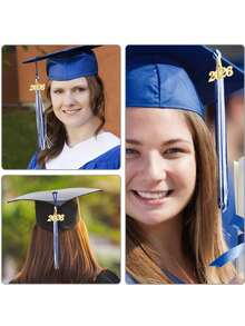 Graduation Tassel 2026 For Grad Cap And Graduation Ceremony Accessory Decoration Handmade DIY Tassels, 2026 Tassels For Graduation Pendants, Tassels For Graduation Caps, Bachelor's Bags, And Keychains,Graduation Tassel For Photography Prop Graduation Tassel Gift For Classmates - Blue and White - View 6