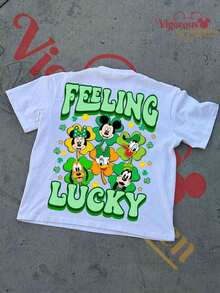 Disney Lucky Clover  Family Short Sleeve T-Shirt - 白色 - 查看 3