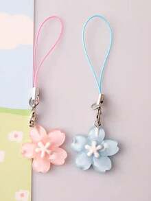 1 Piece Dopamine Cherry Blossom Short-Style Mobile Phone Hanger, Keychain, Bag, DIY Mobile Phone Pendant - Multicolor - View 5