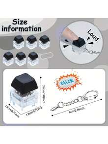 四合一键盘减压钥匙扣，键盘减压手指摇铃玩具，减压礼物，理想的生日礼物，派对礼品 - 彩色 - 查看 2