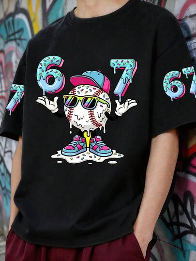 这款适合青少年男孩的短袖T恤，采用趣味卡通机器人图案设计。宽松休闲的版型，非常适合春夏穿着。无论是学生的日常生活、郊游、聚会、上学、参加音乐节、度假还是通勤，它都是理想之选。同时，它也是送给家人、男女朋友的绝佳礼物。